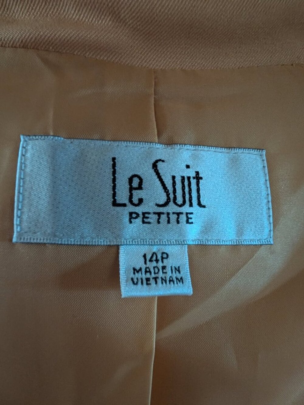 Le Suit Petite Blazer Womens 14P Yellow Mustard Structured Career Work Jacket - Picture 9 of 9